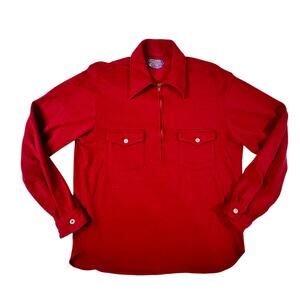 Pendleton True VTG Wool Red Talon Quarter Zip Men’s Large Heritage Western 1960s
